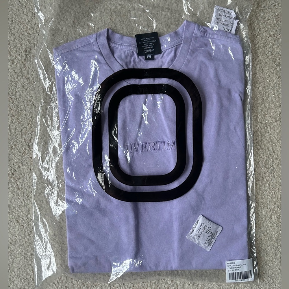 Overtime Embroidered Pastel Purple Tee